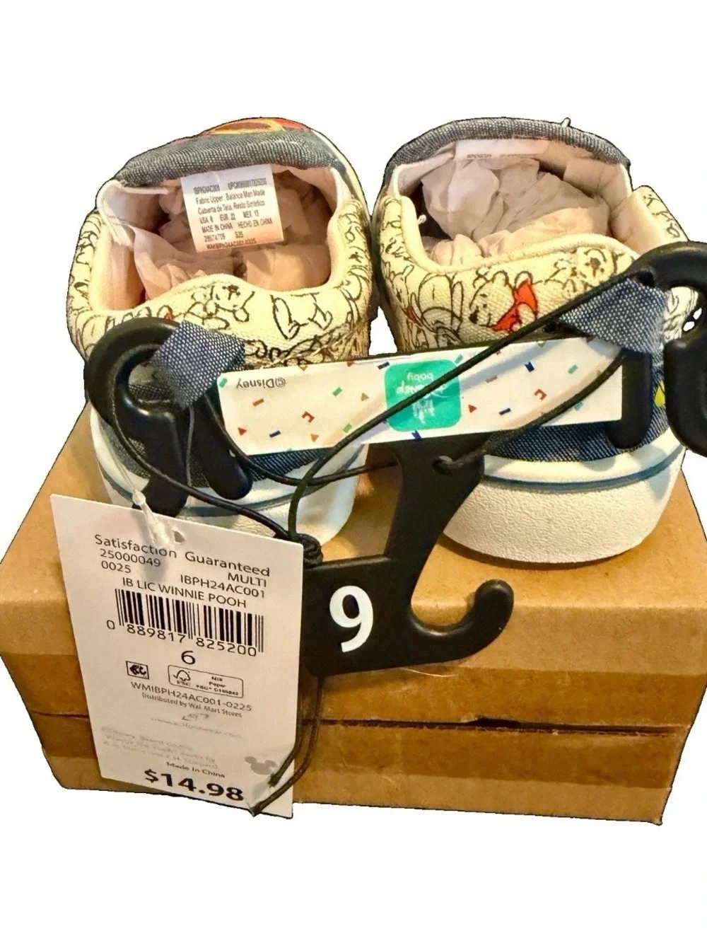 Disney Baby Kids' Winnie the Pooh & Tigger Toddler Size 6 Slip-On Shoes